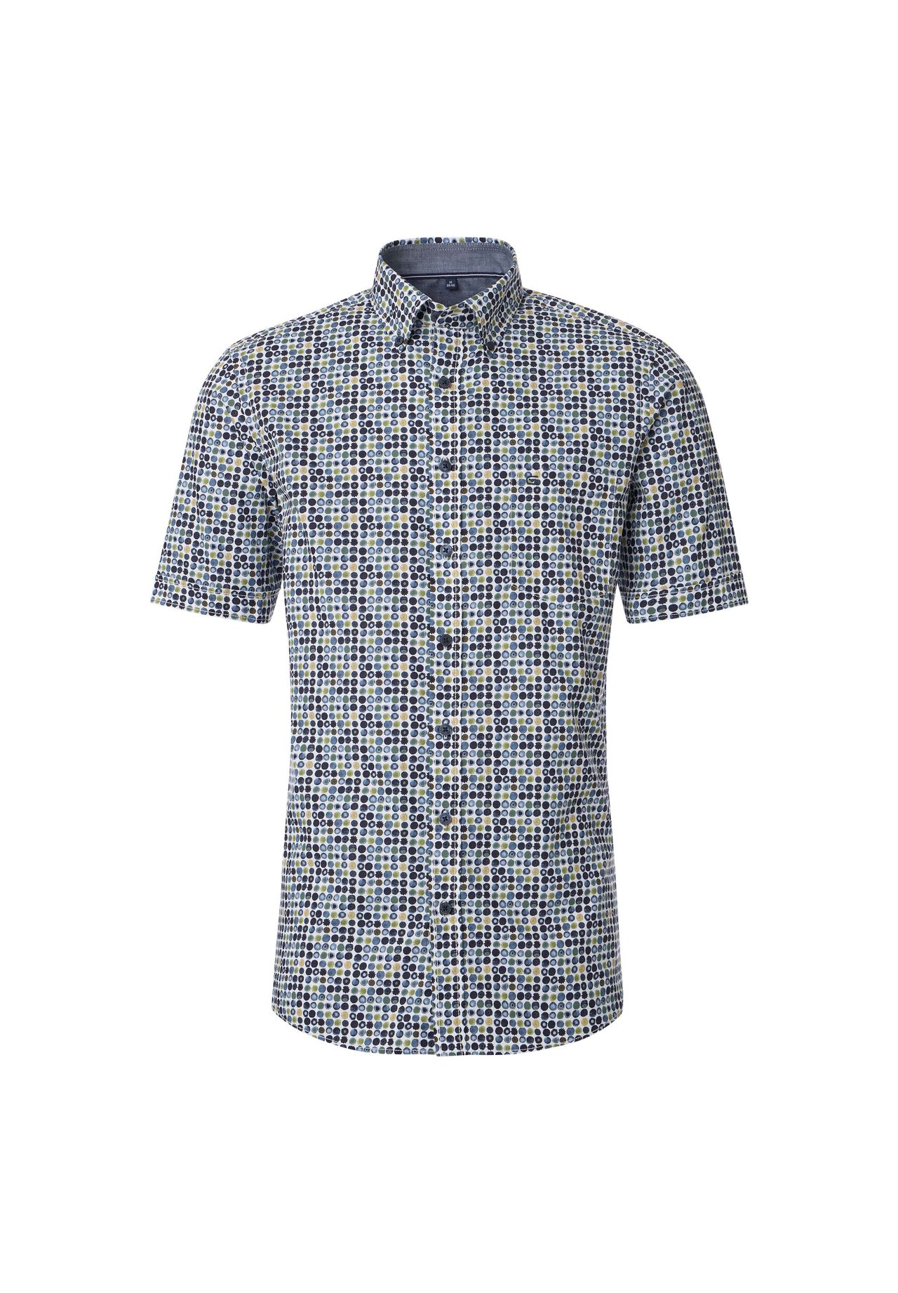 

Мужская повседневная рубашка с коротким рукавом и принтом, удобная посадка CASAMODA, темно-синий