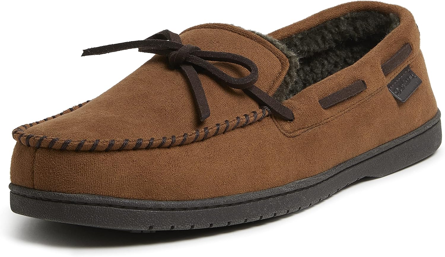 

Мужские мокасины Dearfoams из микросуэда с завязками, Chestnut