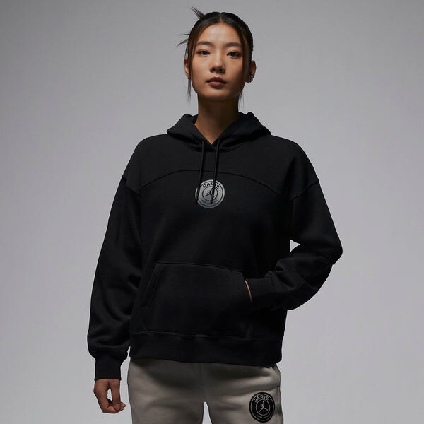 Толстовка (WMNS) Air Jordan x Paris Saint-Germain Hoodie Asia Sizing 'Black', черный — фото 2
