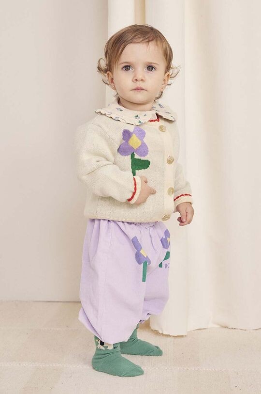 

Детский хлопковый кардиган Pansy Flower Bobo Choses, белый
