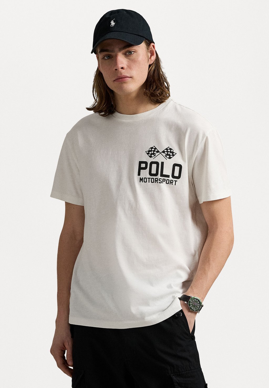 

Футболка с принтом Classic Fit Slub Jersey Graphic T-Shirt Polo Ralph Lauren, белый