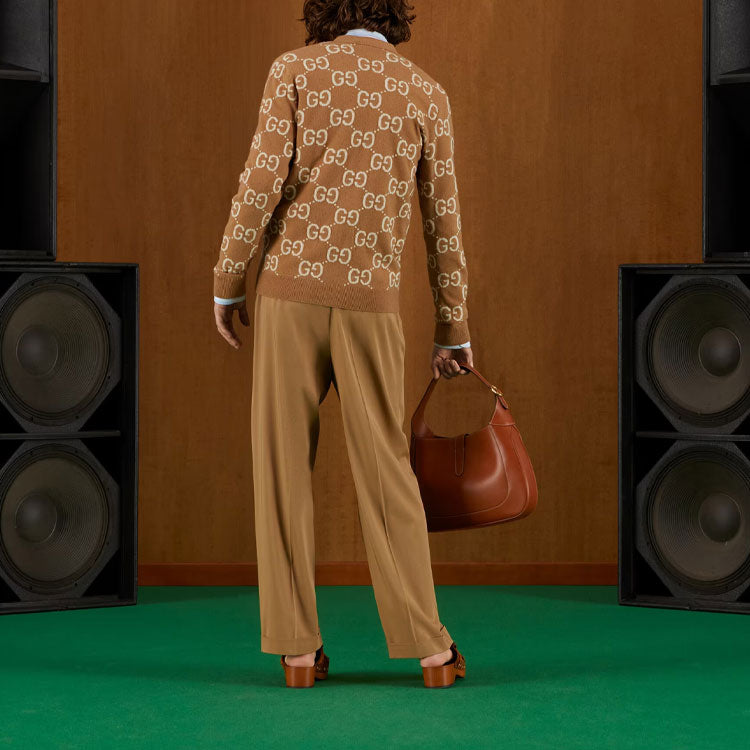 Кардиган Gucci GG Wool Jacquard Cardigan 'Camel Ivory' 694758-XKCC5-2296, бежевый — фото 3
