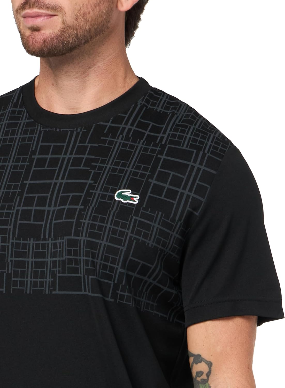 Футболка Lacoste, модель X Novak Djokovic, спортивная теннисная, черный — фото 3