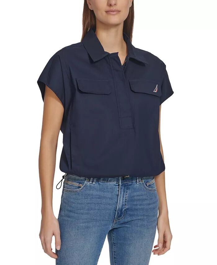 

Женский однотонный топ на кнопках Popover Nautica Jeans, синий