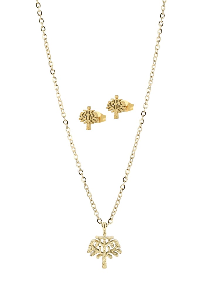 

Adeliás Женское колье с подвеской - «Древо жизни» из нержавеющей стали с золотым покрытием