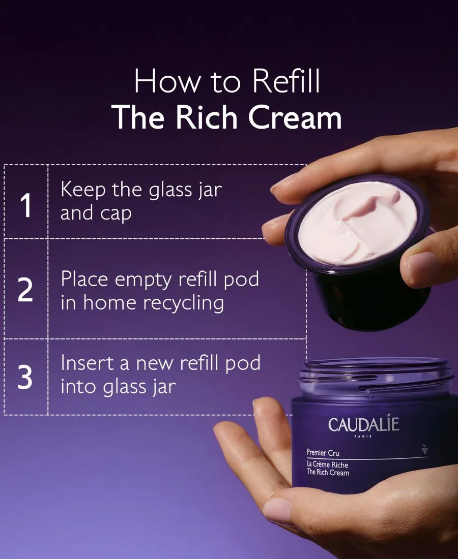 Caudalie Сменный блок крема Premier Cru The Rich Cream, 1,6 унции — фото 3