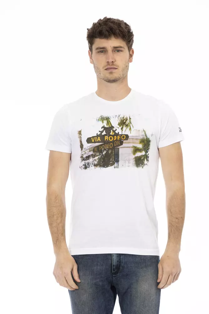 

Белая хлопковая мужская футболка Trussardi