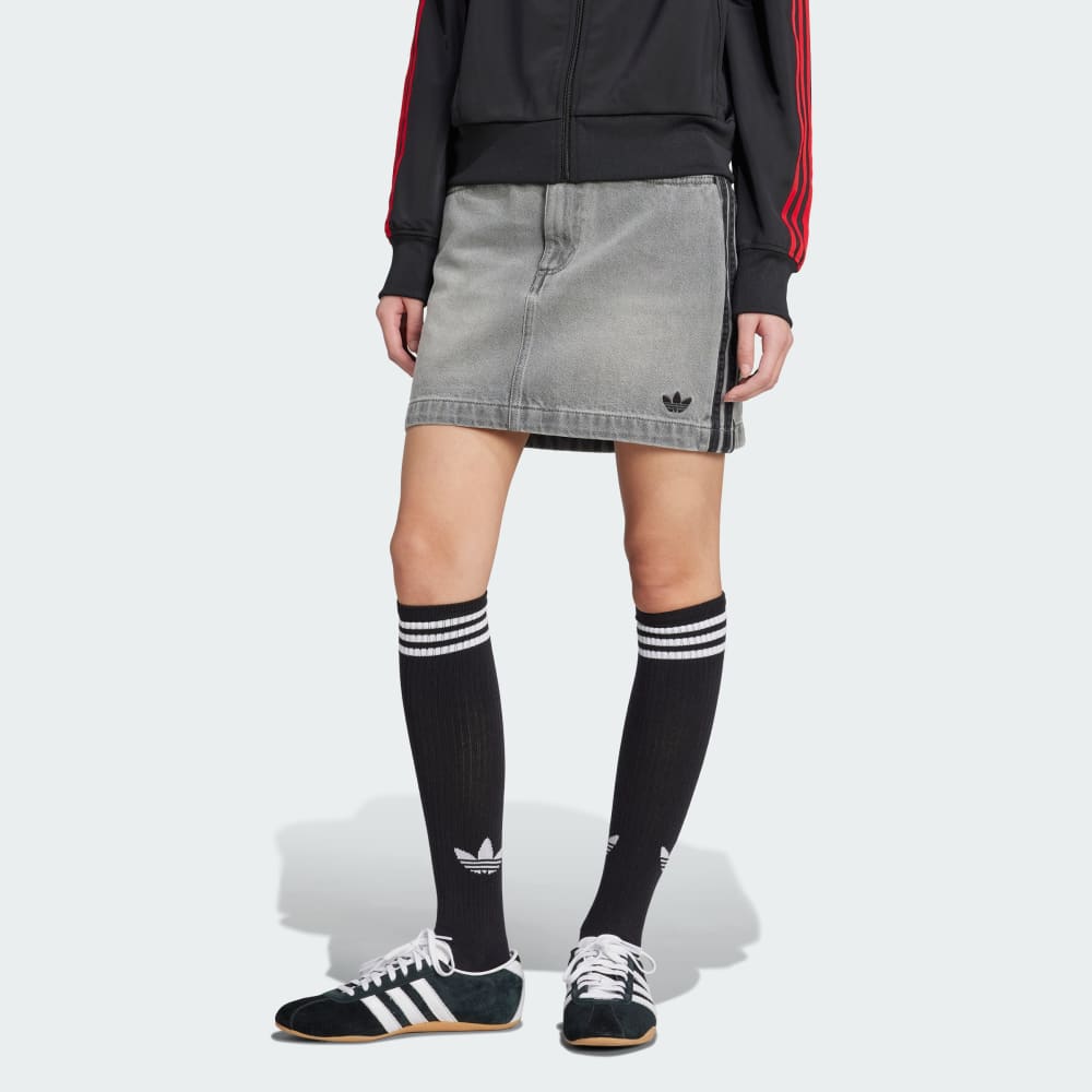 

Юбка Adidas Adicolor 3-Stripes Denim Mini Skirt, цвет Washed Grey Denim