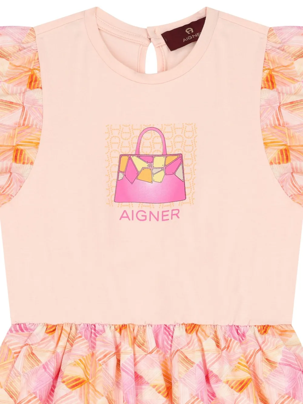 Платье с принтом в виде сумки Aigner Kids, розовый — фото 3