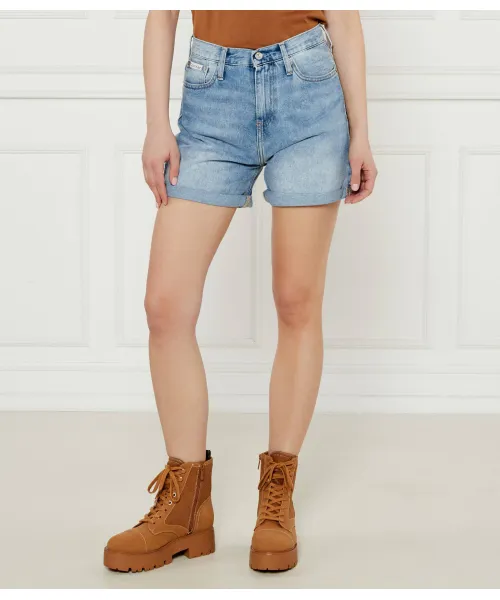 

Джинсовые шорты Mom fit Calvin Klein Jeans, синий