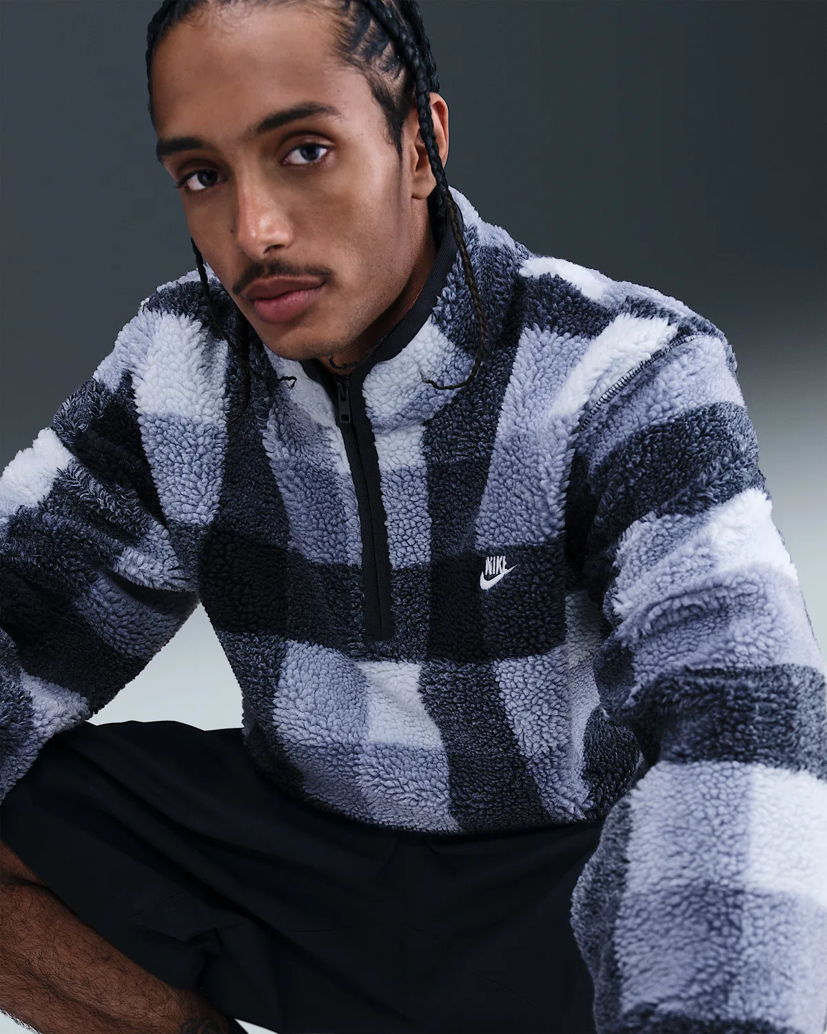 Мужская зимняя куртка Nike Club на молнии, Ghost/Obsidian/World Indigo/White — фото 3