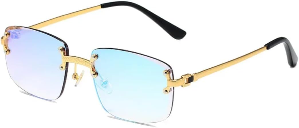 

Солнцезащитные очки с защитой UV400 | Без оправы, без заклепок, в стиле панк, с разноцветными линзами | Для женщин и мужчин, для занятий спортом на открытом воздухе и вождения DSVIGF, Mirror Green