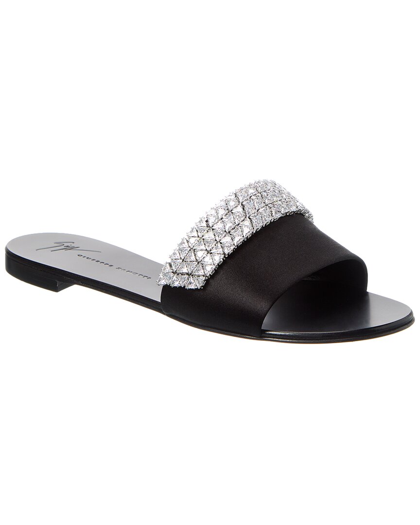 Giuseppe Zanotti Roll Satin Sandal, черный