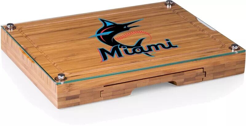

Picnic Time Miami Marlins Concert Стеклянная столешница Доска для сыра и набор ножей