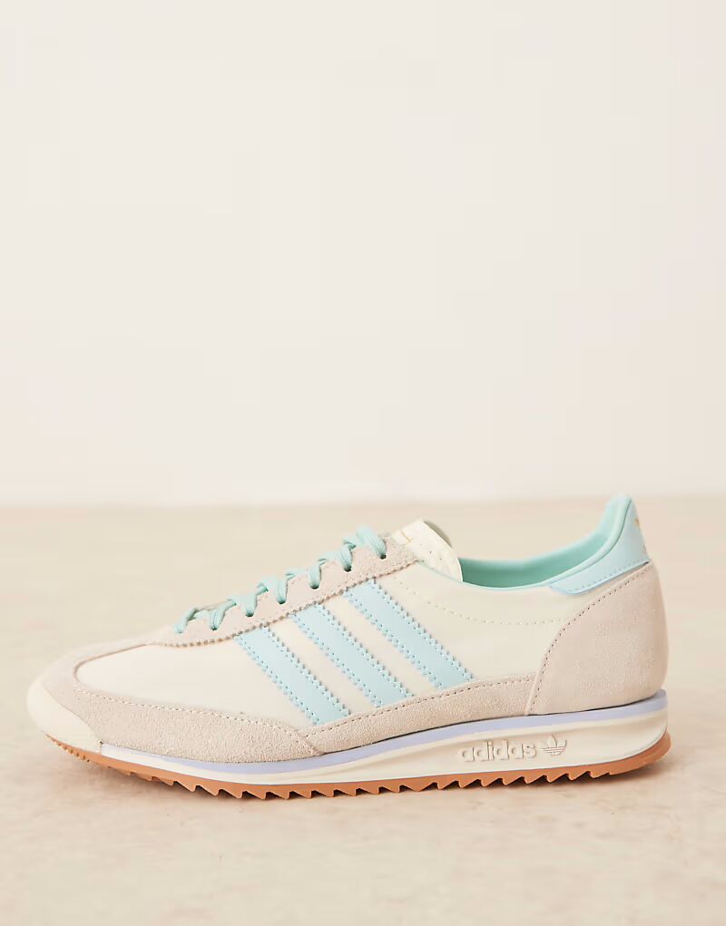 Кроссовки Adidas Originals SL 72 OG в кремово-белом и синем цветах — фото 2