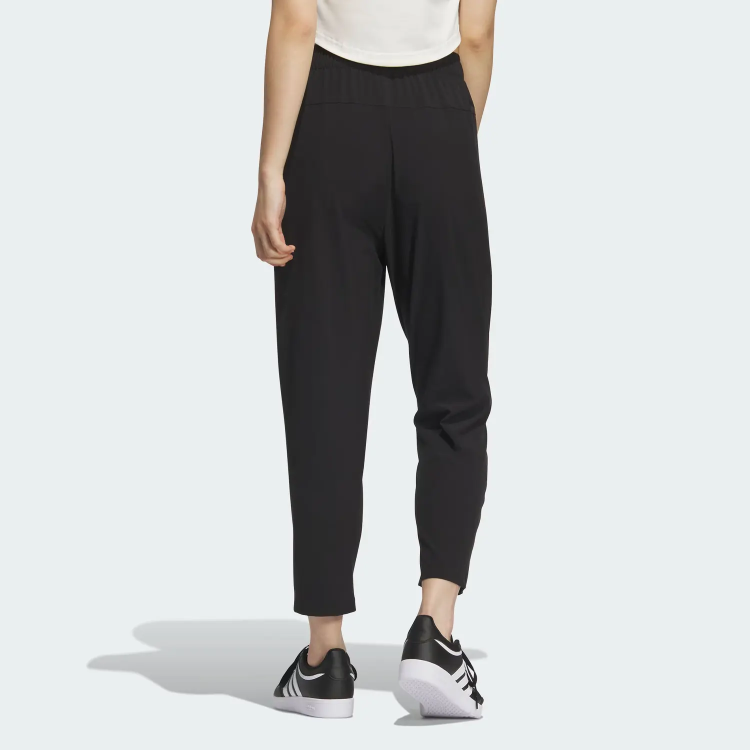 Adidas Климакул 7/8 тянущиеся трикотажные брюки вязаные спортивные штаны women's black — фото 4