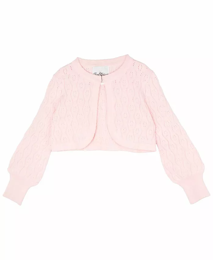 

Кардиган с ажурной вязкой для девочек Little and Toddler Girls Pointelle Crochet Rare Editions, розовый