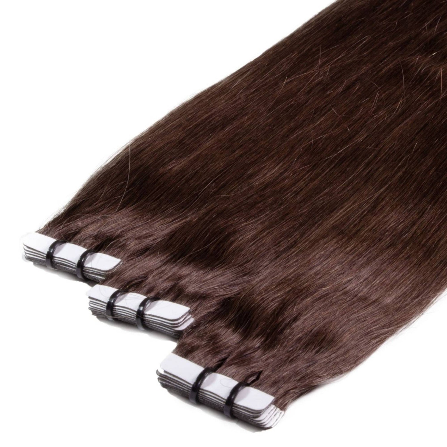 

Накладные волосы tape extensions premium echthaar #4/77 mittelbraun braun-intensiv Hair2Heart, 60cm, количество 1 шт.