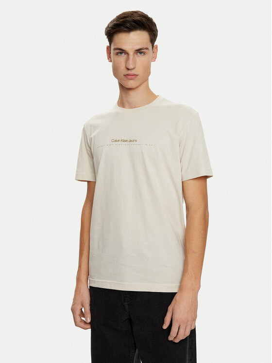 

Футболка стандартного кроя Calvin Klein Jeans, бежевый