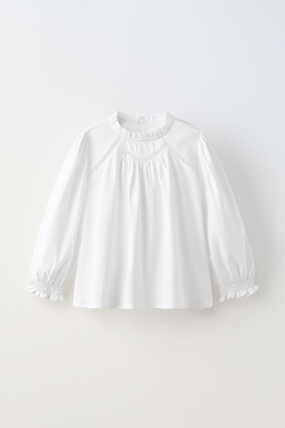 

Топ с отделкой из кружева ZARA, белый