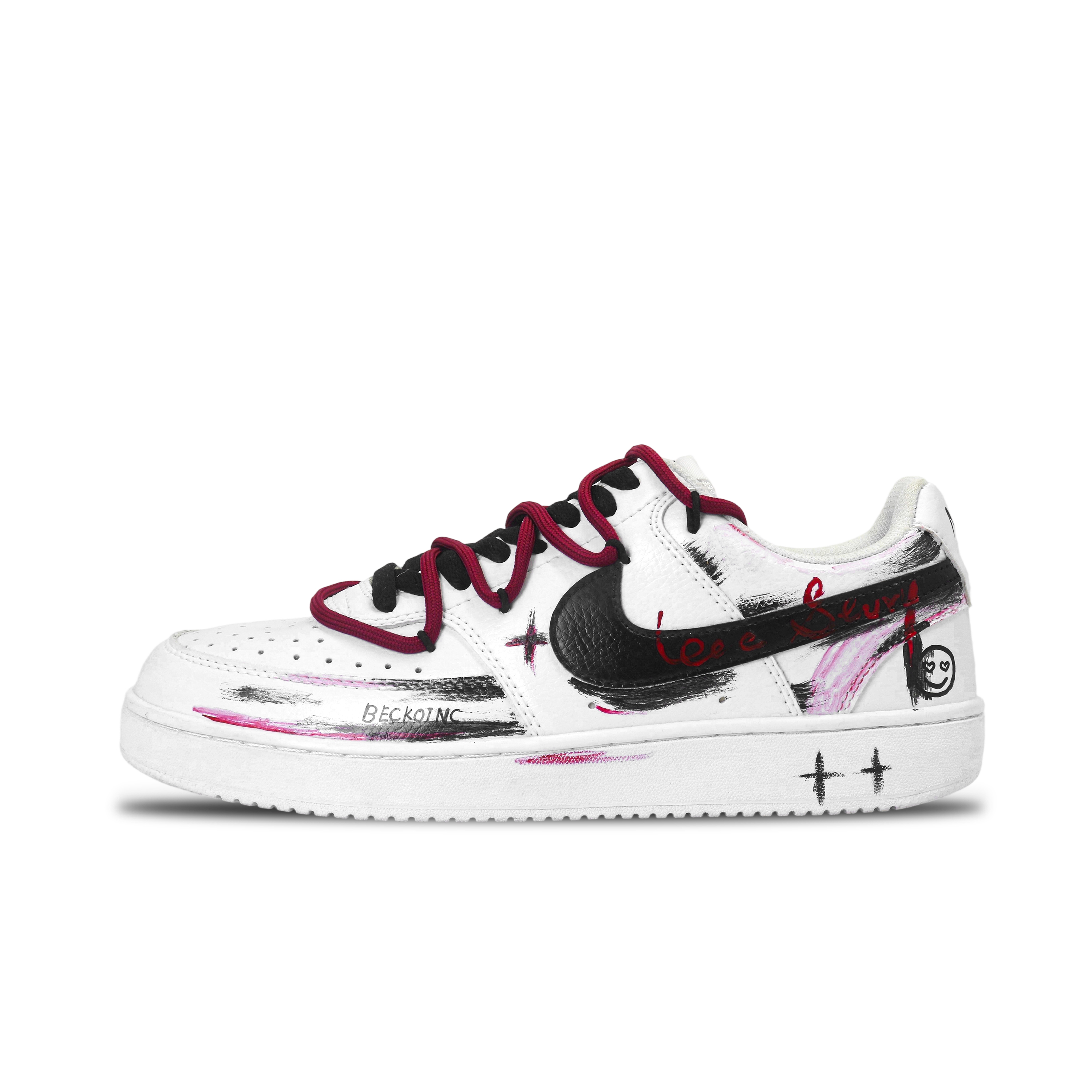 

Nike Легкие и дышащие низкие кроссовки для скейтбординга Court Vision 1 Chapel 2, мужские, черные, белые, красные
