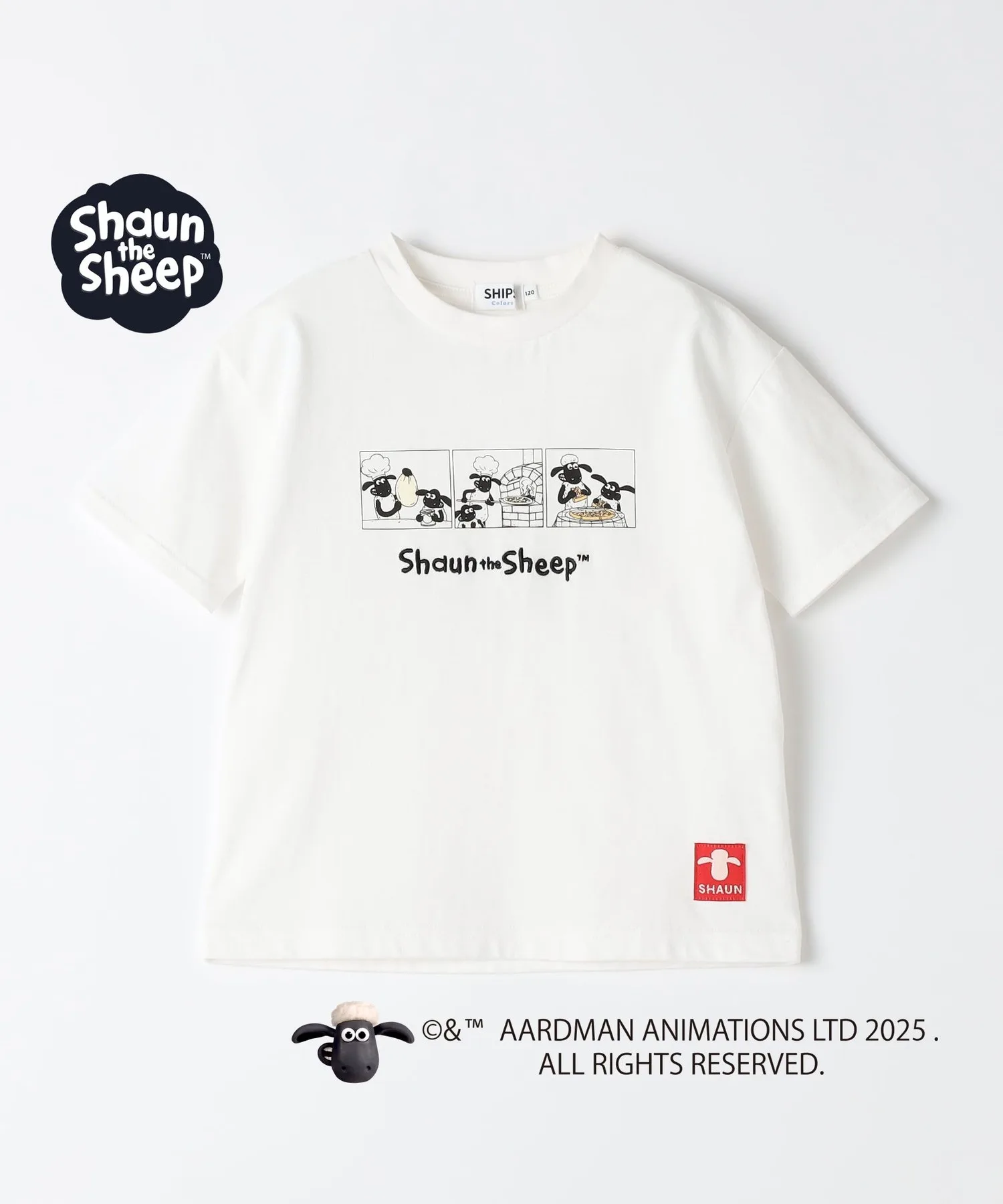 Детская футболка с комикс-принтом Shaun the Sheep SHIPS Colors белая — фото 2
