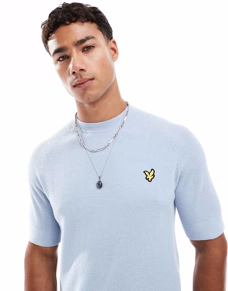 

Футболка Lyle & Scott Mid knits из смеси льна, цвет w487, светло-голубой