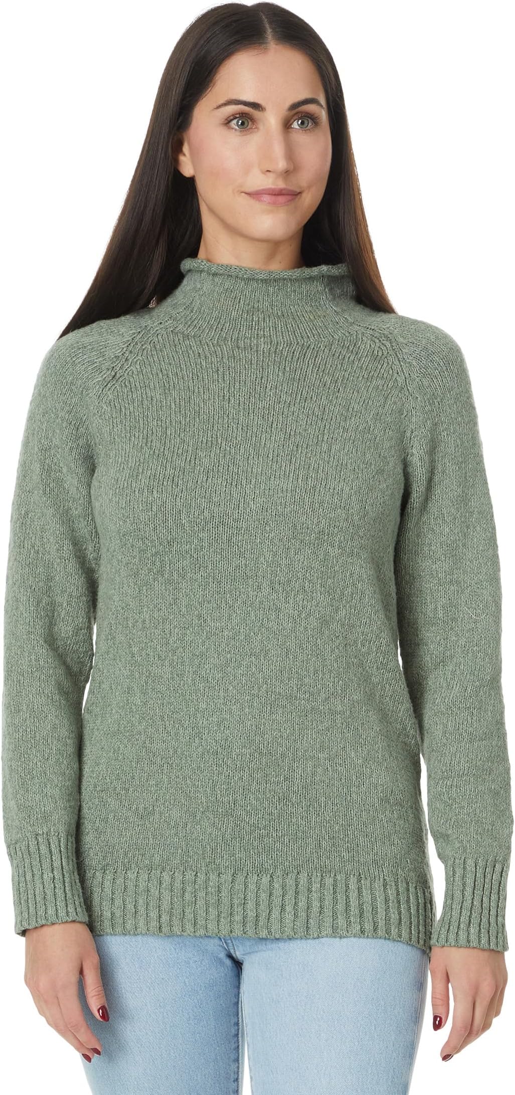 

Свитер L.L.Bean Cotton Ragg Sweaters Funnel Neck Pullover, цвет Sea Green