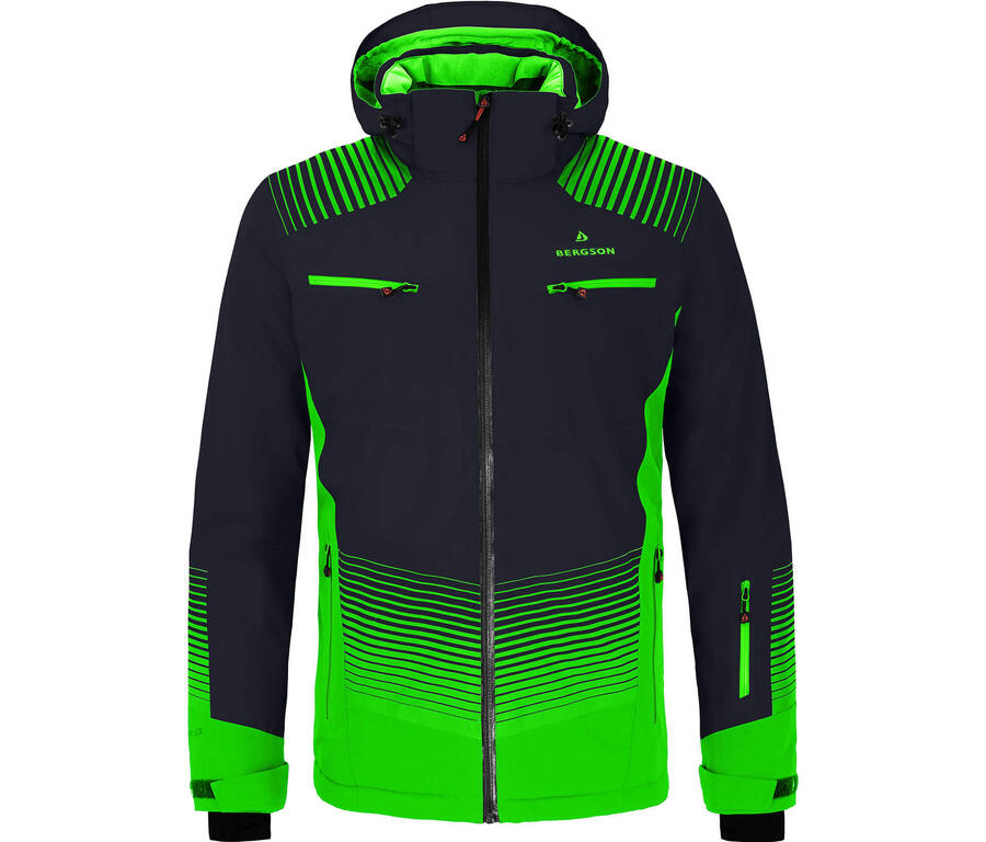 

BERGSON Мужская утеплённая горнолыжная куртка, водонепроницаемость 20 000 мм водяного столба, синяя