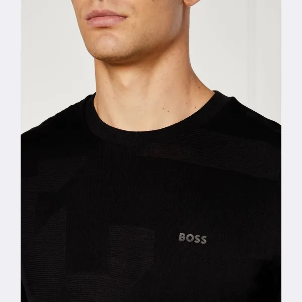 Футболка стандартного кроя с рваными краями Boss, черный — фото 4
