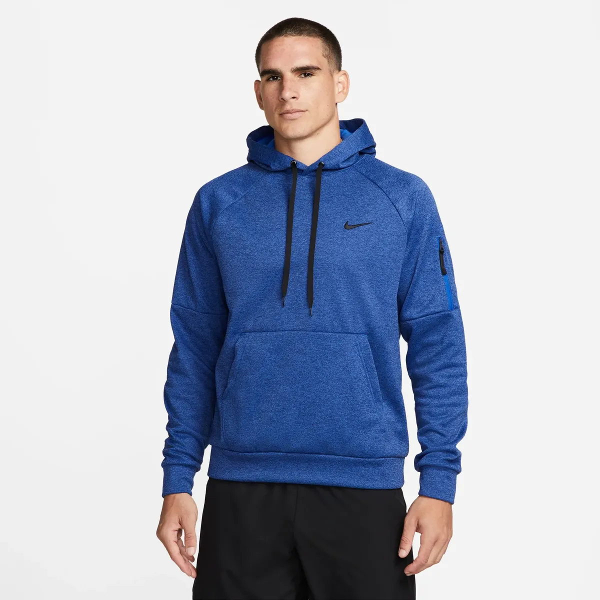 

Толстовка Nike с капюшоном "THERMA-FIT MEN'S PULLOVER FITNESS HOODIE", синий