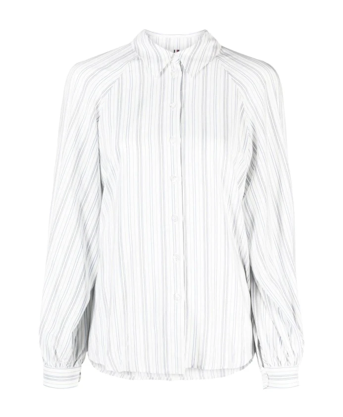 

Вискозная полосатая рубашка-реглан Tommy Hilfiger, белый