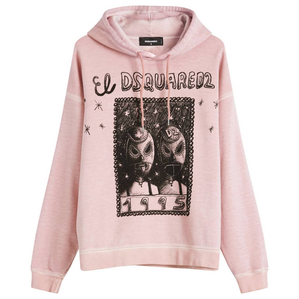 

Графический оверсайз худи расслабленного кроя Dsquared2, цвет dusty antic rose