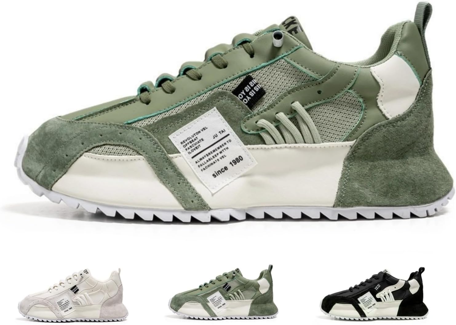 

Мужские модные кроссовки на массивной подошве MACEFIL, стильные повседневные дышащие кроссовки «папа», легкая спортивная обувь, зеленый