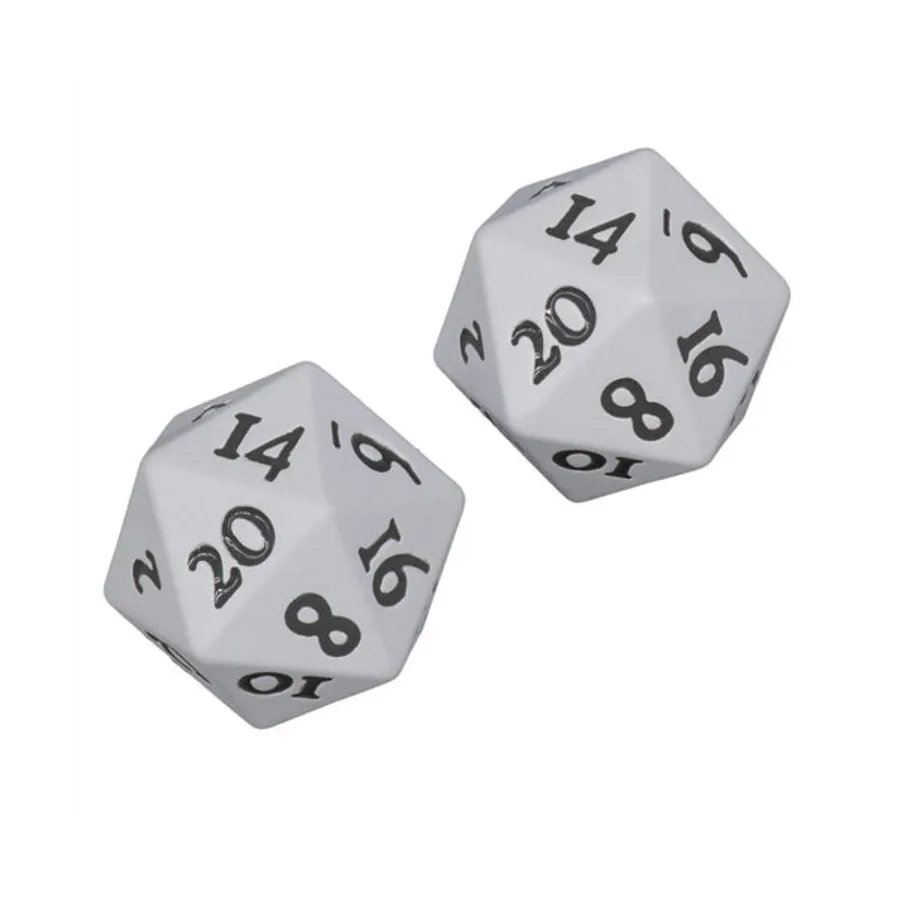 

d20 Яркий хэви-метал — белый (2), Dice (Ultra Pro)