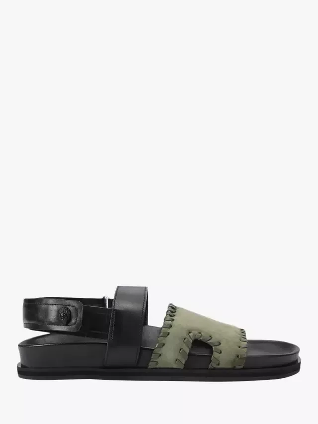 Кожаные сандалии Baker с ремешками, темно-зеленые Kurt Geiger London