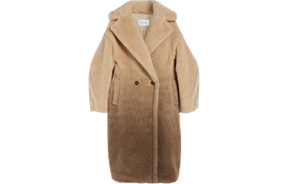 

MaxMara Макс Мара Градиентное двубортное пальто из плюша, Sandy Brown