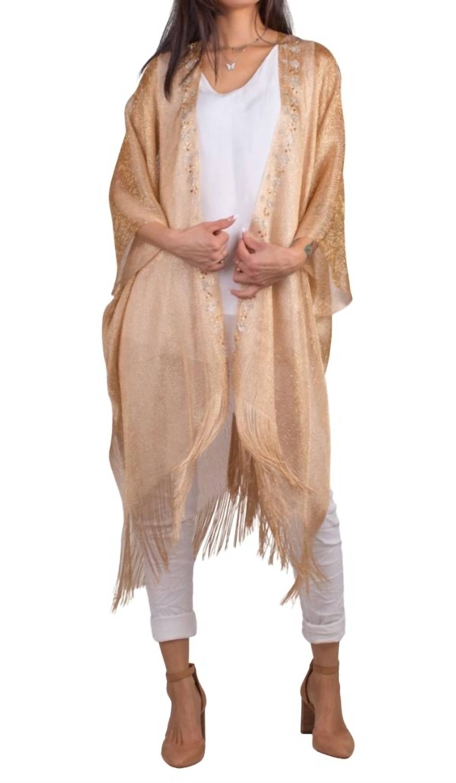 

Золотое кимоно с открытым передом Spiaggia Gigi Moda, золотой