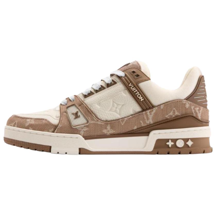 Женские низкие кеды для скейтбординга Trainer LOUIS VUITTON, коричневый