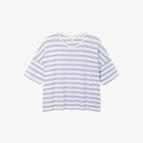 

Футболка свободного кроя из хлопка Stripe-Pint The White Company, белый