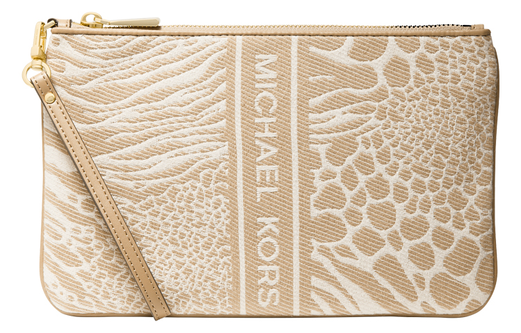 

MICHAEL KORS Женский клатч-туба Jet Set Charm Fabric, светло-бежевый/экрю