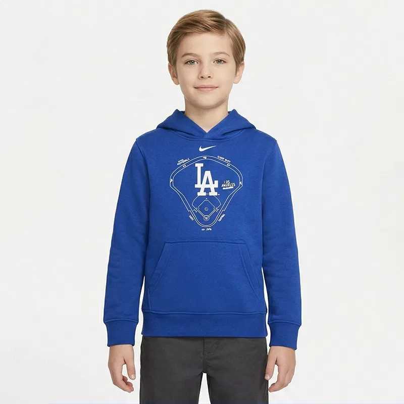 Детская толстовка с капюшоном X MLB утепленная Nike, Blue — фото 4
