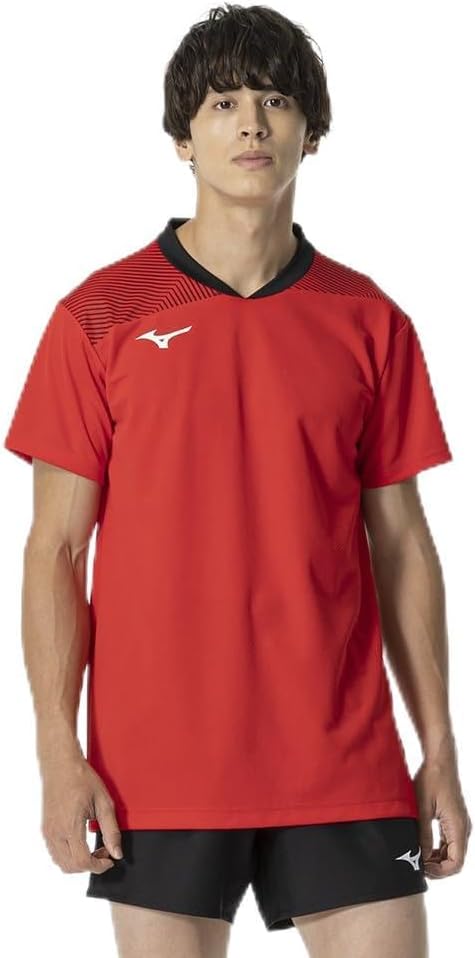 

Игровая футболка MIZUNO, с коротким рукавом, с графическим принтом, унисекс, V2MAB113, черный/красный