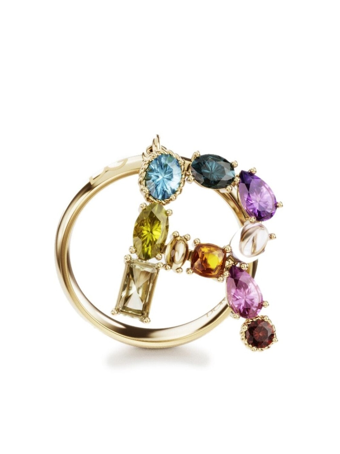 

Кольцо Rainbow Alphabet R из желтого золота с камнями Dolce & Gabbana, золотой