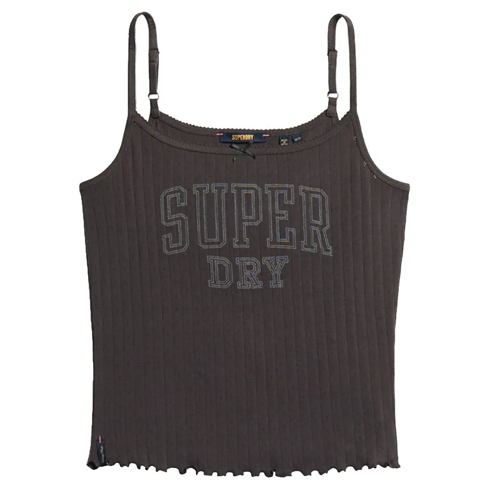 Футболка без рукавов Superdry Athletic Graphic Pointele Cami, серый — фото 3