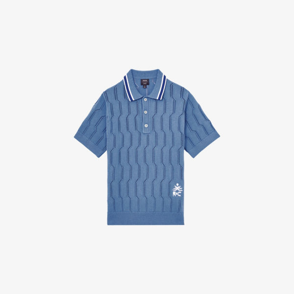 

Поло Reiss x Ché oasis из хлопкового трикотажа, синий
