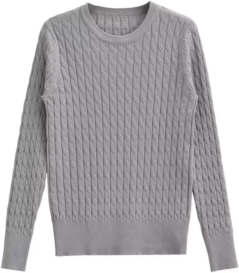 

Осенний женский топ с круглым вырезом и плетением DFWZMQTG