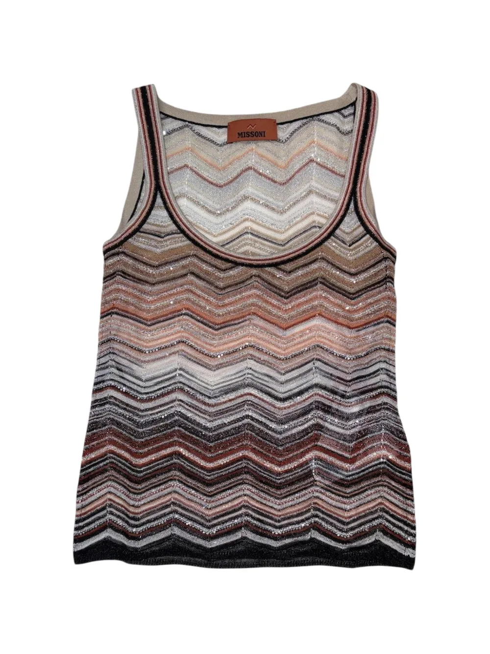 

Топ с зигзагообразным узором Missoni, бежевый