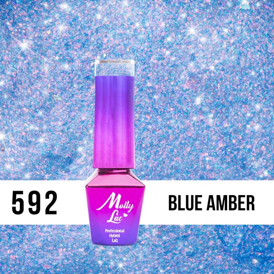 

Molly Lac, Mermaid Whispers 592 Blue Amber, гибридный лак, 5 мл