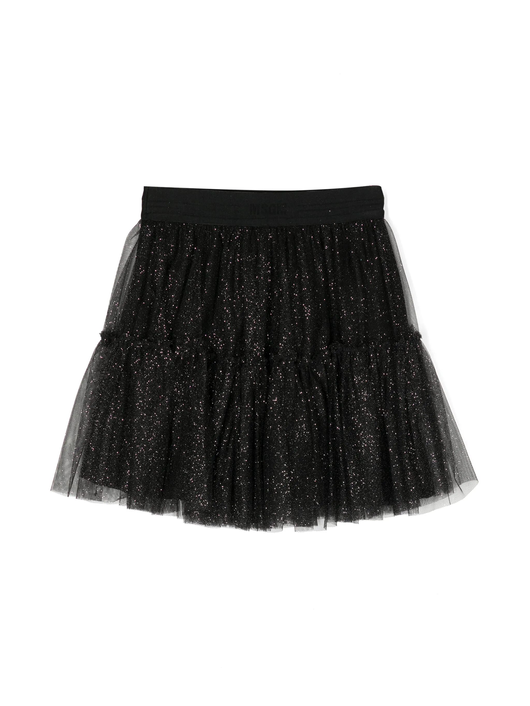 Юбка из тюля с блестками Msgm Kids, черный